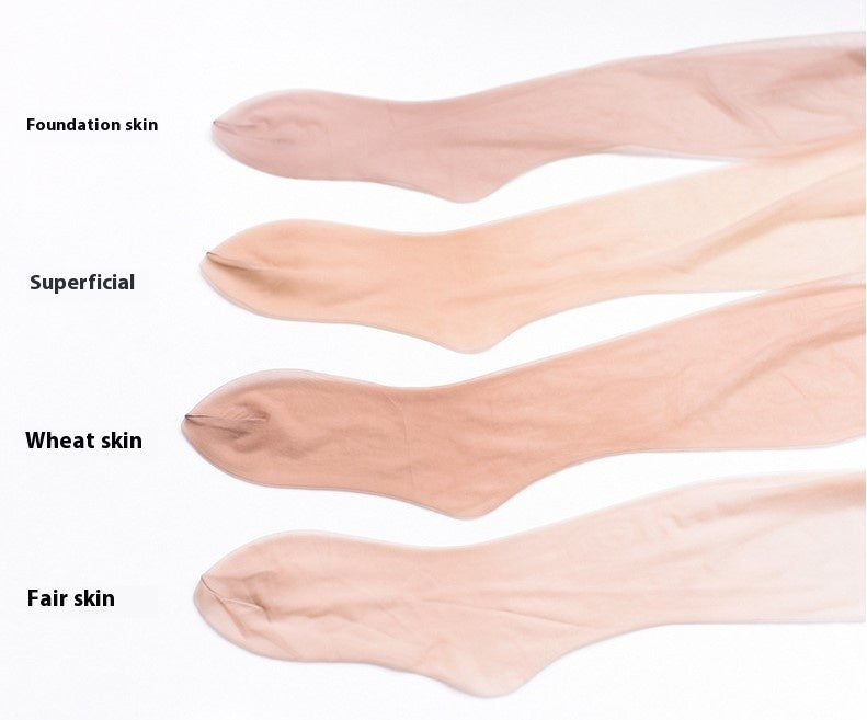 Born Smooth Black Silk Stockings Toe Transparent Seamless Ultra-thin Sexy Cored Silk Open-end Pantyhose