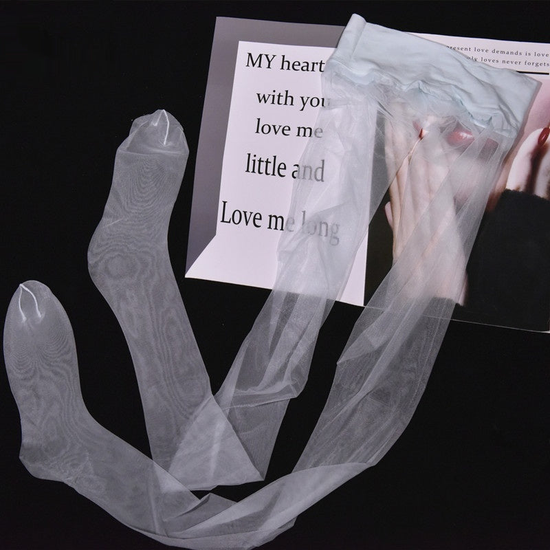 Born Smooth Black Silk Stockings Toe Transparent Seamless Ultra-thin Sexy Cored Silk Open-end Pantyhose